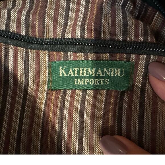 Kathmandu Imports Colorful Boho Cotton Crossbody Bag 16x14x6.5 Street Style - Picture 7 of 11